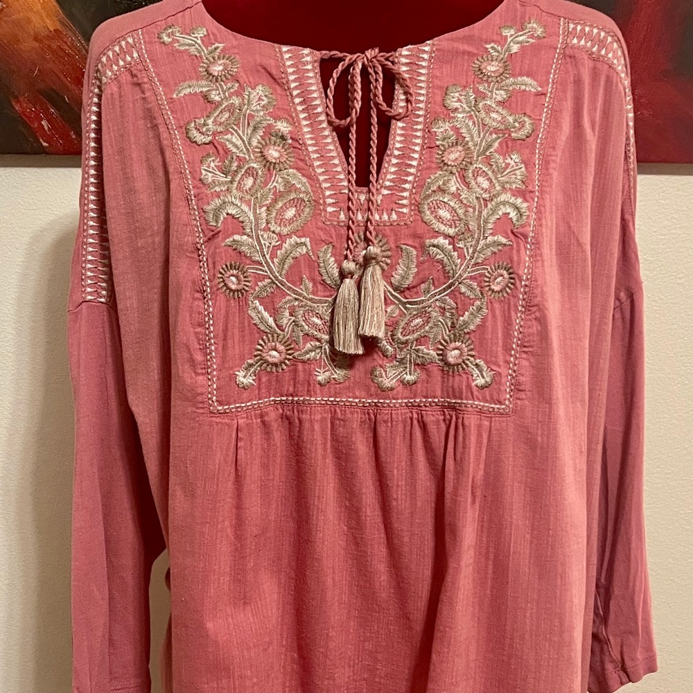 Pure Jill Embroidered Knit Tunic